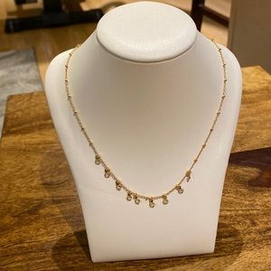 Gold plated cz dangle necklace 16”